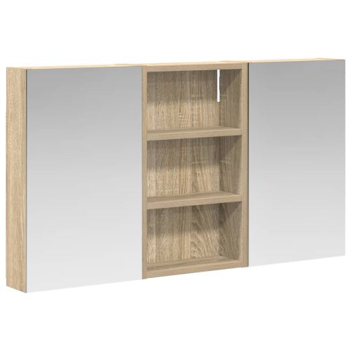 Комплект шкафове за баня с рафт с врата 3 pcs 90 x 10,5 x 50 см