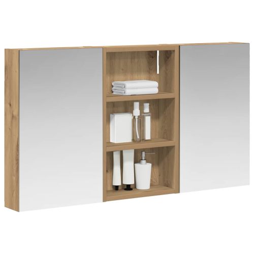 Комплект шкафове за баня с рафт с врата 3 pcs 90 x 10,5 x 50 см