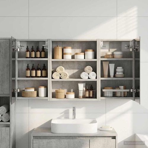 Комплект шкафове за баня с рафт 3 pcs 100 x 10,5 x 50 см