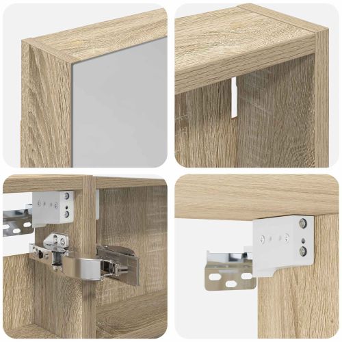 Комплект шкафове за баня с рафт 3 pcs 100 x 10,5 x 60,5 см
