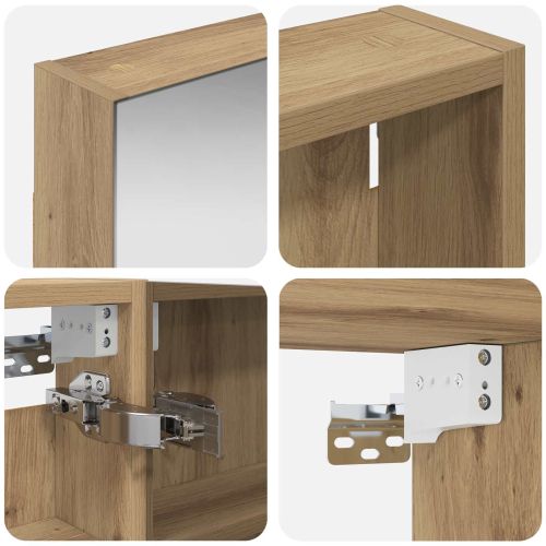 Комплект шкафове за баня с рафт 3 pcs 100 x 10,5 x 60,5 см