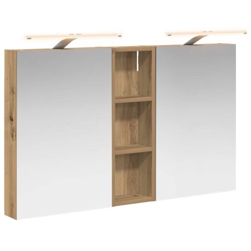 Комплект шкафове за баня с рафт 3 pcs 100 x 10,5 x 60,5 см