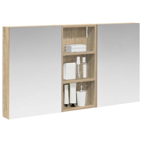 Комплект шкафове за баня с рафт 3 pcs 110 x 10,5 x 60,5 см