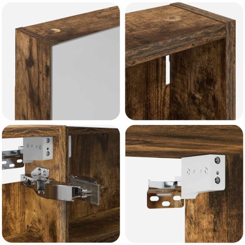 Комплект шкафове за баня с рафт 3 pcs 110 x 10,5 x 60,5 см