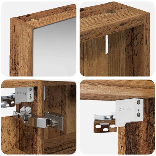 Комплект шкафове за баня с рафт 3 pcs 110 x 10,5 x 60,5 см