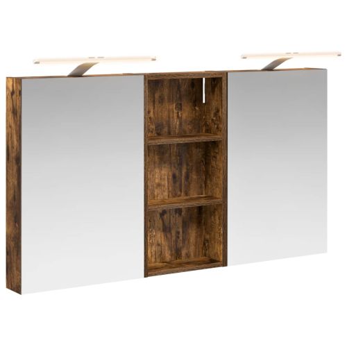 Комплект шкафове за баня с рафт 3 pcs 110 x 10,5 x 60,5 см