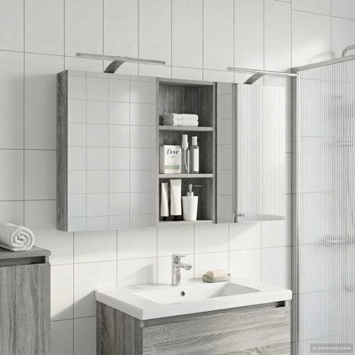 Комплект шкафове за баня с рафт 3 pcs 110 x 10,5 x 60,5 см