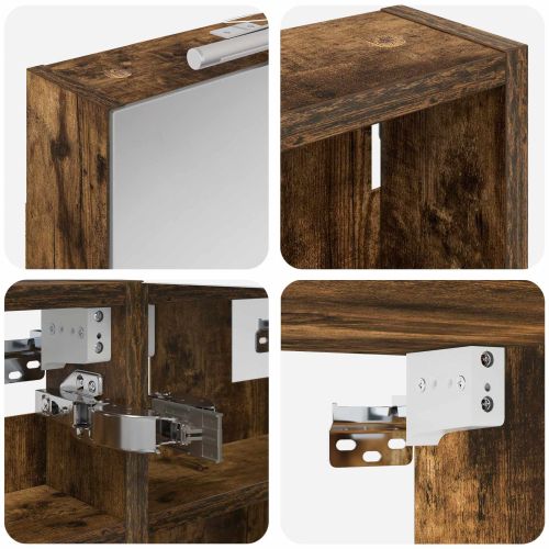 Комплект шкафове за баня с рафт 3 pcs 120 x 10,5 x 60,5 см