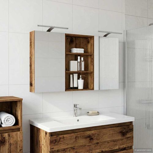 Комплект шкафове за баня с рафт 3 pcs 120 x 10,5 x 60,5 см