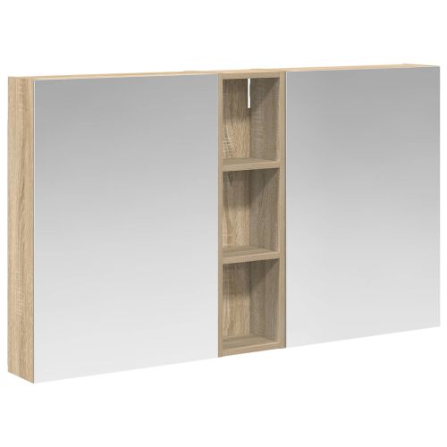 Комплект шкафове за баня с рафт 3 pcs 120 x 14,5 x 70 см