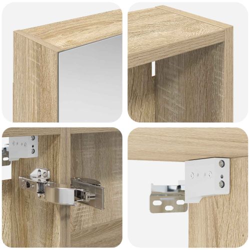Комплект шкафове за баня с рафт 3 pcs 120 x 14,5 x 70 см