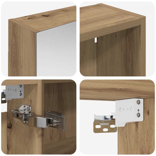 Комплект шкафове за баня с рафт 3 pcs 120 x 14,5 x 70 см