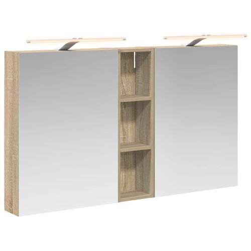 Комплект шкафове за баня с рафт 3 pcs 120 x 14,5 x 70 см