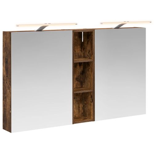 Комплект шкафове за баня с рафт 3 pcs 120 x 14,5 x 70 см