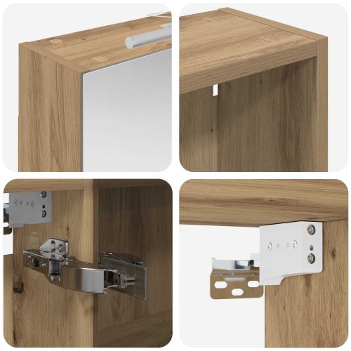 Комплект шкафове за баня с рафт 3 pcs 120 x 14,5 x 70 см