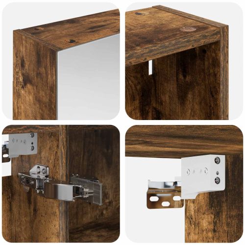 Комплект шкафове за баня с рафт 3 pcs 130 x 14,5 x 70 см