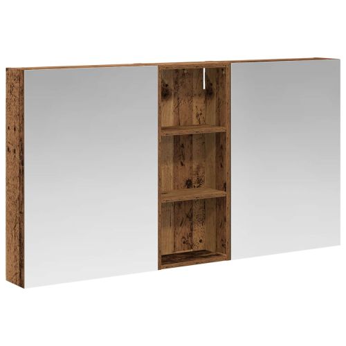 Комплект шкафове за баня с рафт 3 pcs 130 x 14,5 x 70 см