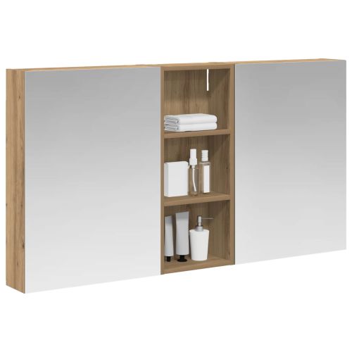 Комплект шкафове за баня с рафт 3 pcs 130 x 14,5 x 70 см