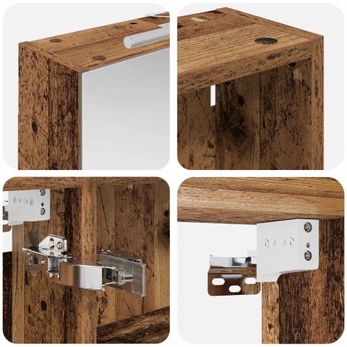 Комплект шкафове за баня с рафт 3 pcs 130 x 14,5 x 70 см