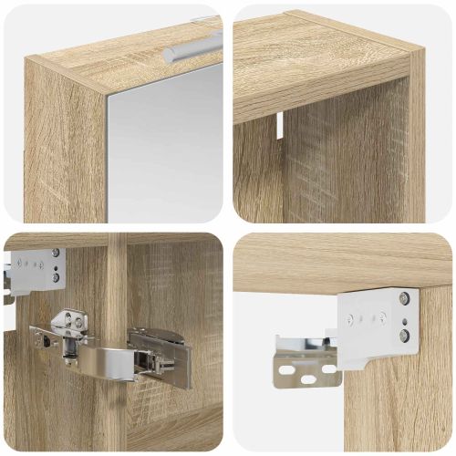 Комплект шкафове за баня с рафт 3 pcs 140 x 14,5 x 70 см