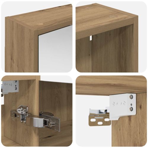 Комплект шкафове за баня с рафт 3 pcs 126 x 16 x 62.5 см