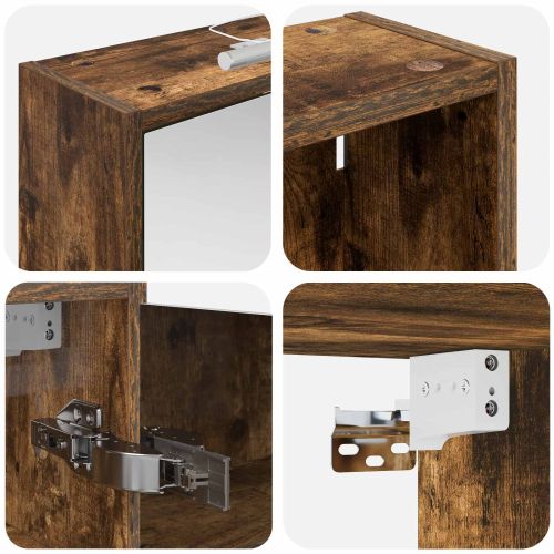 Комплект шкафове за баня с рафт 3 pcs 126 x 16 x 62.5 см