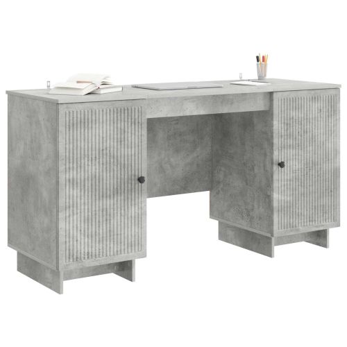 Бюро Бетонно сиво Инженерна дървесина 142,5 x 50 x 75 см