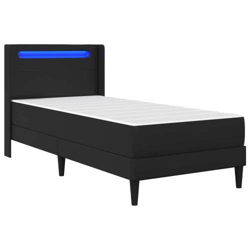 Рамка за легло с матрак Черно 90 x 200 cm Изкуствена