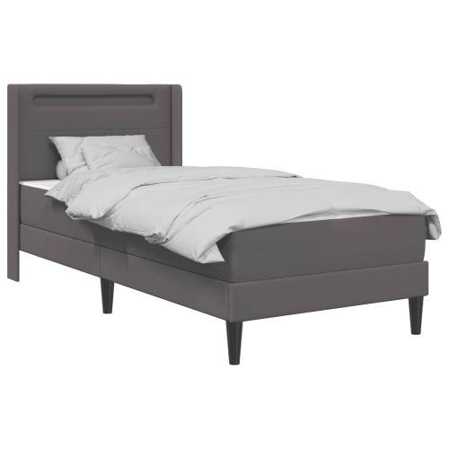 Рамка за легло с матрак Сиво 100 x 200 cm Изкуствена