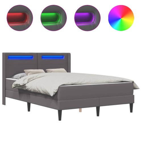 Рамка за легло с матрак Сиво 120 x 200 cm Изкуствена