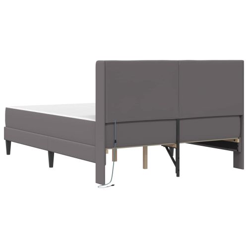 Рамка за легло с матрак Сиво 120 x 200 cm Изкуствена