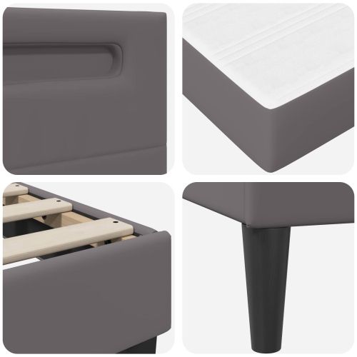 Рамка за легло с матрак Сиво 120 x 200 cm Изкуствена