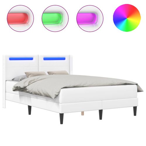 Рамка за легло с матрак Бяло 120 x 200 cm Изкуствена