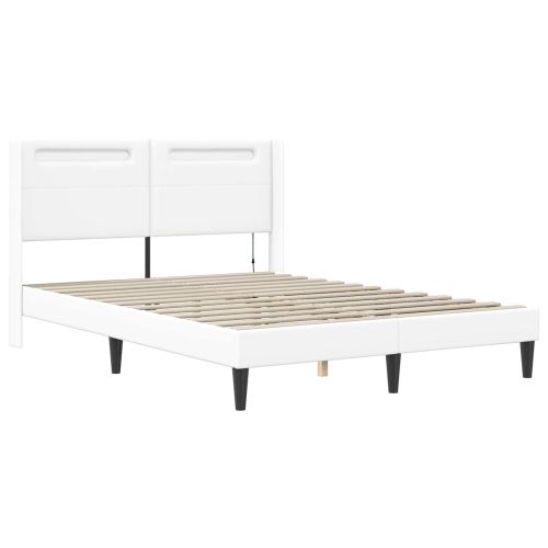 Рамка за легло с матрак Бяло 120 x 200 cm Изкуствена