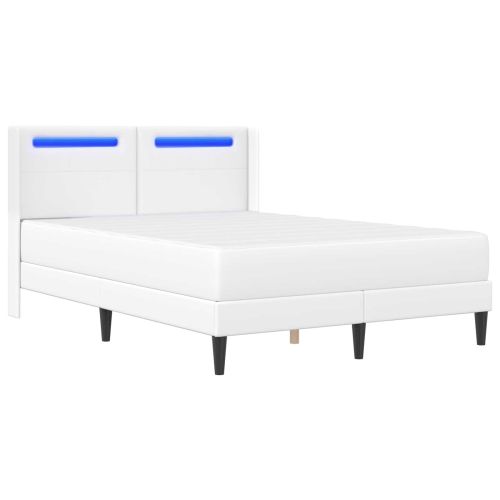 Рамка за легло с матрак Бяло 120 x 200 cm Изкуствена