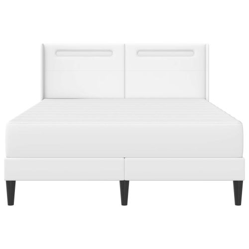 Рамка за легло с матрак Бяло 120 x 200 cm Изкуствена