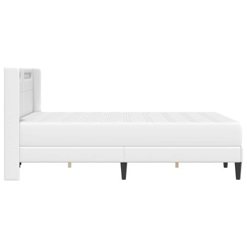 Рамка за легло с матрак Бяло 120 x 200 cm Изкуствена