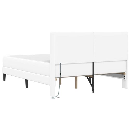 Рамка за легло с матрак Бяло 120 x 200 cm Изкуствена