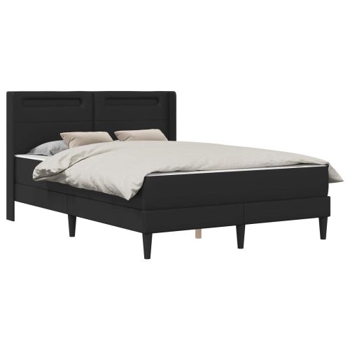 Рамка за легло с матрак Черно 160 x 200 cm Изкуствена