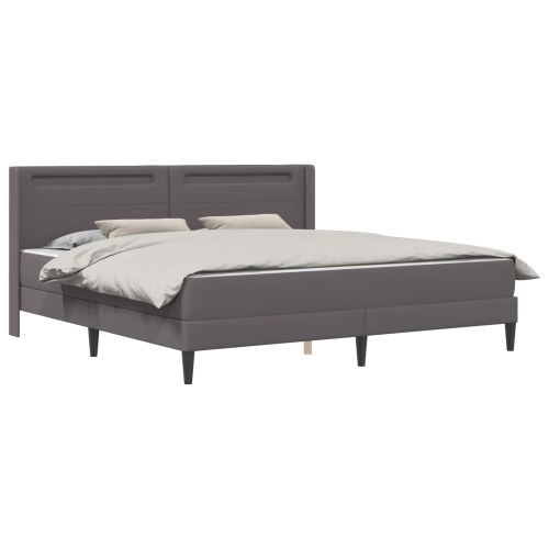 Рамка за легло с матрак Сиво 180 x 200 cm Изкуствена