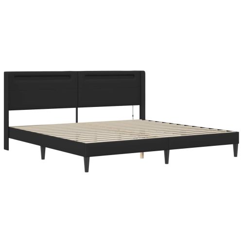 Рамка за легло с матрак Черно 180 x 200 cm Изкуствена