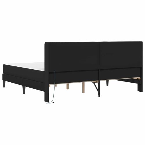 Рамка за легло с матрак Черно 180 x 200 cm Изкуствена