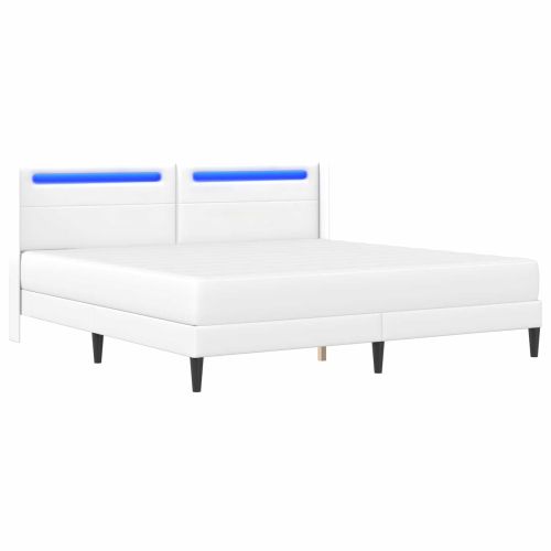 Рамка за легло с матрак Бяло 180 x 200 cm Изкуствена