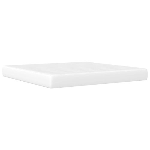 Рамка за легло с матрак Бяло 180 x 200 cm Изкуствена