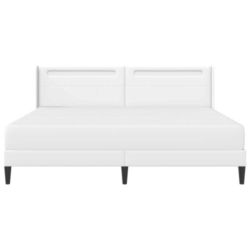 Рамка за легло с матрак Бяло 180 x 200 cm Изкуствена