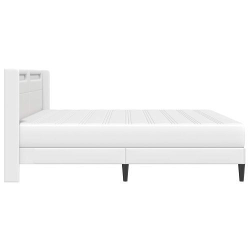 Рамка за легло с матрак Бяло 180 x 200 cm Изкуствена