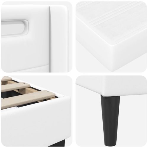 Рамка за легло с матрак Бяло 180 x 200 cm Изкуствена