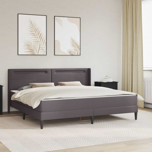 Рамка за легло с матрак Сиво 200 x 200 cm Изкуствена