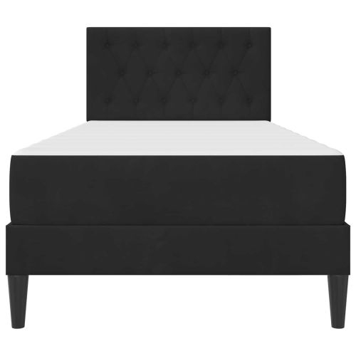 Рамка за легло с матрак с таблото Черен 90 x 190 cm Кадифе