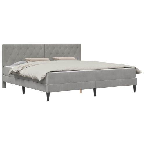 Рамка за легло с матрак Светлосиво 180 x 200 cm Кадифе